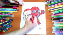 Spiderman Deadpool selfie New Coloring Pages for Kids Colors Coloring colored markers felt pens