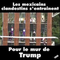 Les mexicains clandestins s'entrainent pour le mur de Trump