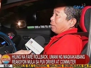 UB: Hiling na fare rollback, umani ng magkakaibang reaksyon mula sa PUV driver at commuter