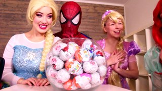 Frozen Elsa & Spiderman DRINK From a GARBAGE CAN! w  Joker Rapunzel Crying Baby Police Superhero Fun