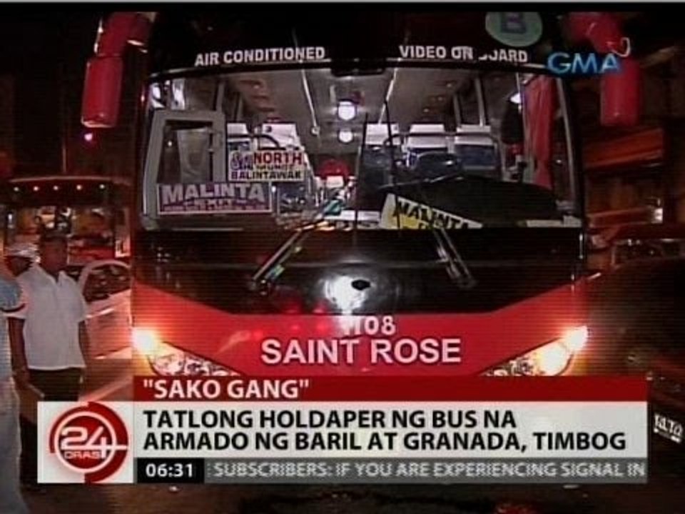 24 Oras: Tatlong holdaper ng bus na armado ng baril at granada, timbog sa Baclaran