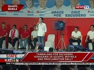 SONA: Tambalang Poe-Escudero, isinagawa sa Quiapo, Maynila ang proclamation rally