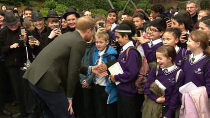 Prince Harry meets Nottingham school kids
