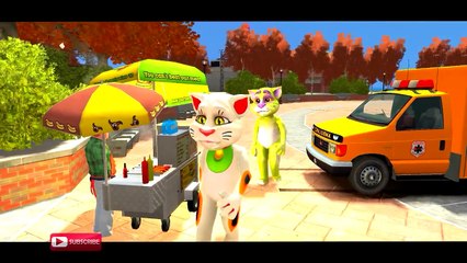 COLORS TALKING TOM & COLORS AMBULANCE TRANSPORTATION FOR KIDS NURSERY RHYMES SONGS