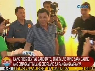 UB: Ilang presidential candidate, idinetalye kung saan galing ang ginagamit nilang eroplano