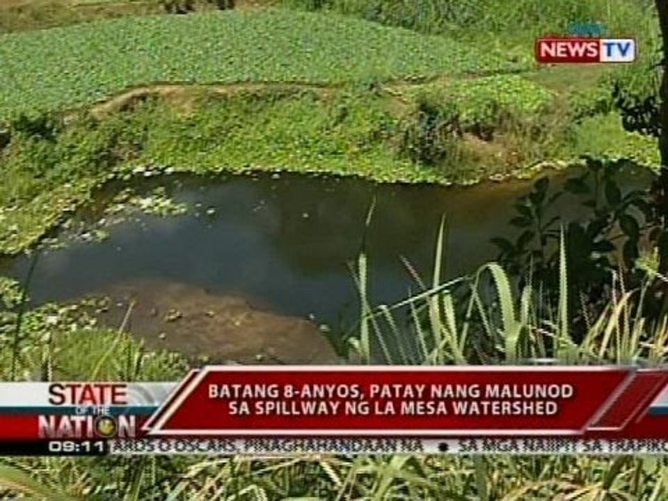 SONA: Batang 8-anyos, patay nang malunod sa spillway ng La Mesa Watershed