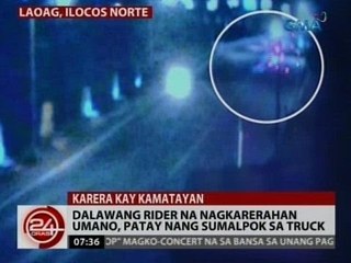 24 Oras: Dalawang rider na nagkarerahan umano, patay nang sumalpok sa truck