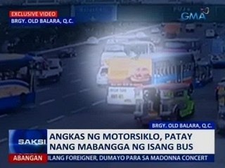 SAKSI: Angkas ng motorsiklo, patay nang mabangga ng isang bus