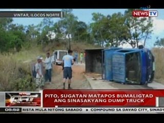 QRT: Pito, sugatan matapos bumaligtas ang sinasakyang dump truck