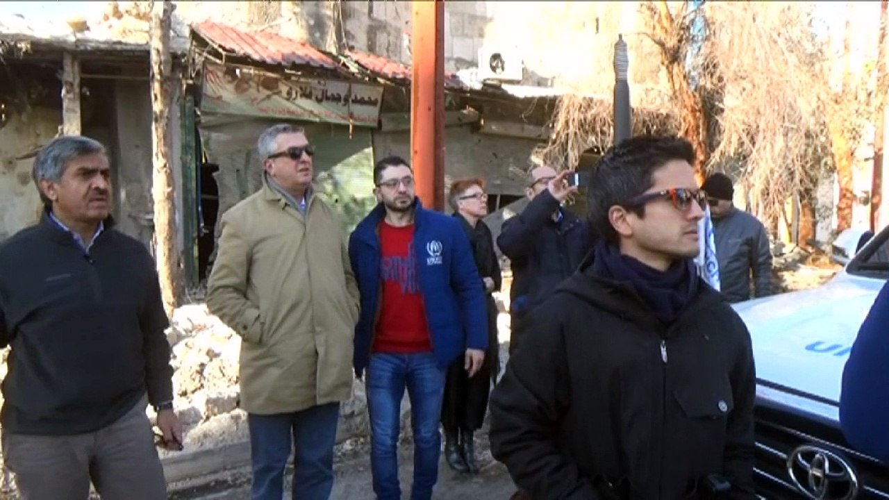 UN High Commissioner for Refugees visits Aleppo