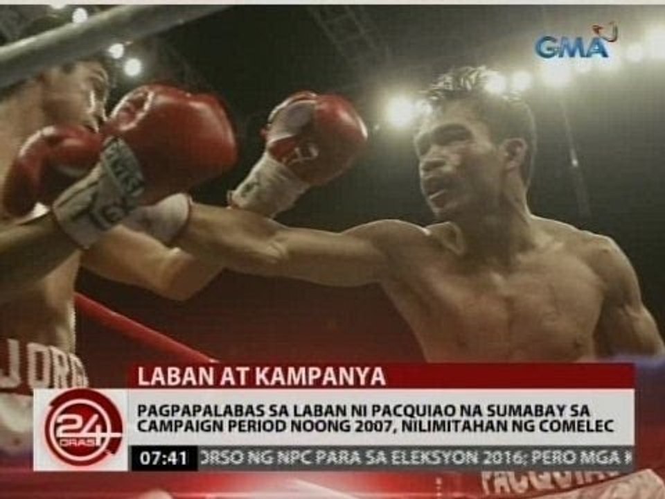 Pagpapalabas ng laban ni Pacquiao sa Pilipinas, inaalam ng Comelec kung labag sa Fair Elections Act