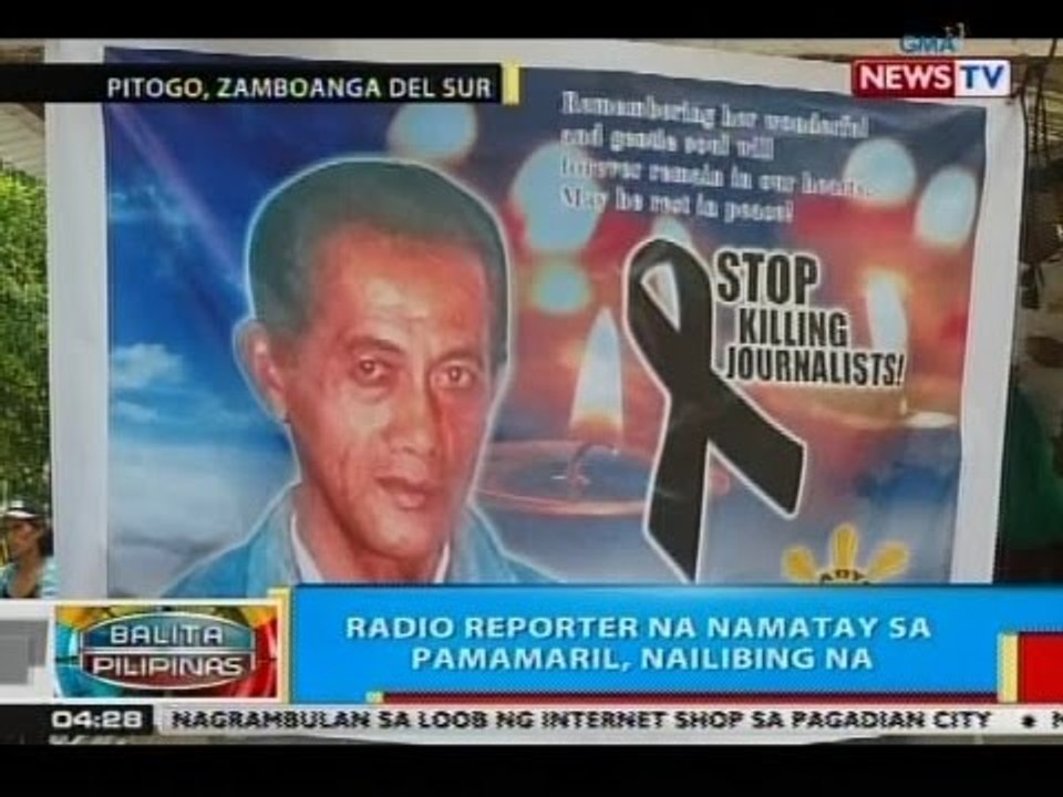 BP: Radio reporter na namatay sa pamamaril, nailibing na