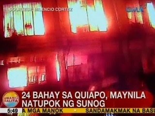 UB: 24 bahay sa Quiapo, Maynila, natupok ng sunog