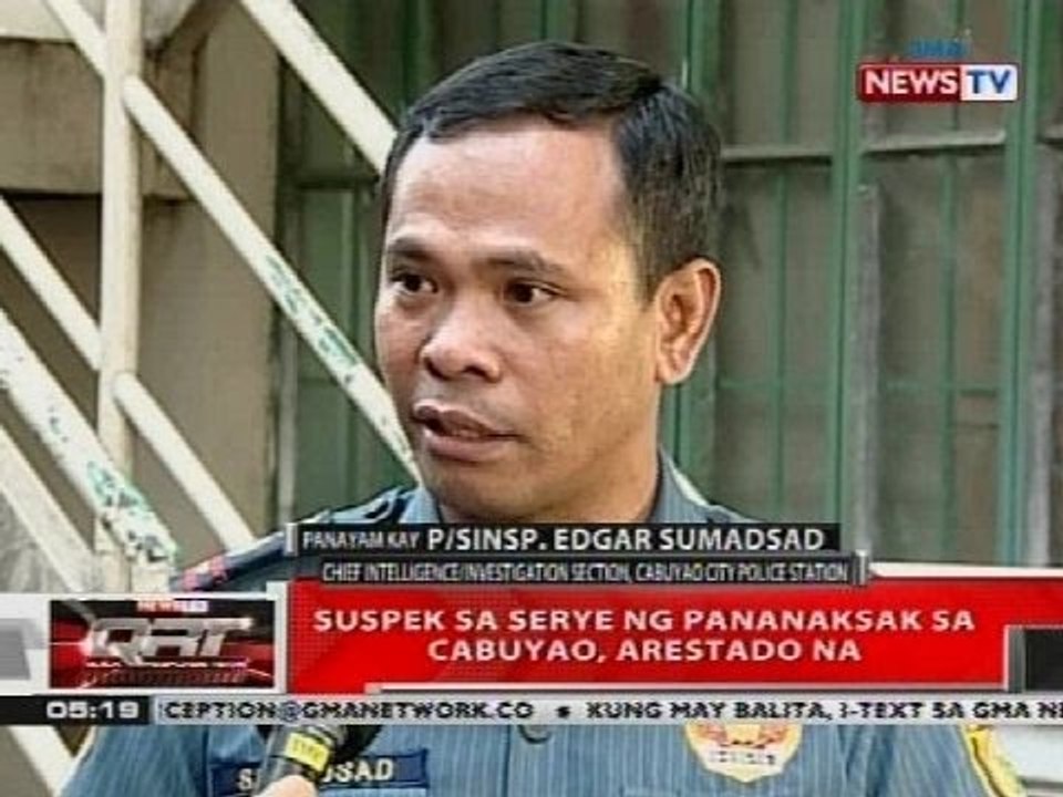 QRT: Suspek sa serye ng pananaksak sa Cabuyao, arestado na