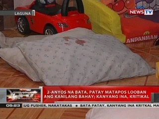 QRT: 2-anyos na bata, patay matapos looban ang kanilang bahay