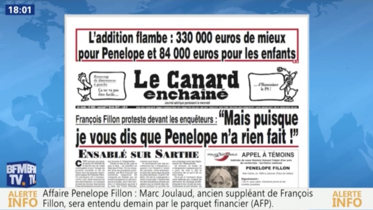 [Zap Actu] Penelope Fillon : 15 comptes, 915 000 euros versés à sa famille (01/02/17)