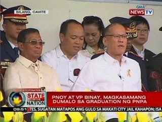 SONA: PNoy at VP Binay, magkasamang dumalo sa graduation ng PNPA