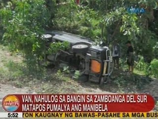 UB: Van, nahulog sa bangin sa Zamboanga Del Sur matapos pumalya ang manibela