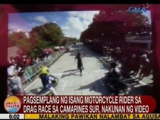 UB: Pagsemplang ng isang motorcycle rider sa drag race sa CamSur, nakunan ng video