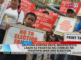 Grupong Kontra Daya, nagprotesta laban sa pahayag ng Comelec na ipagpaliban ang eleksyon