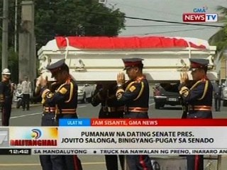 Pumanaw na dating Senate Pres. Jovito Salonga, binigyang-pugay sa Senado