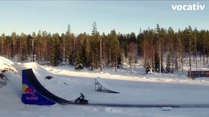 Daredevil Daniel Bodin Nails Snowmobile Double Backflip