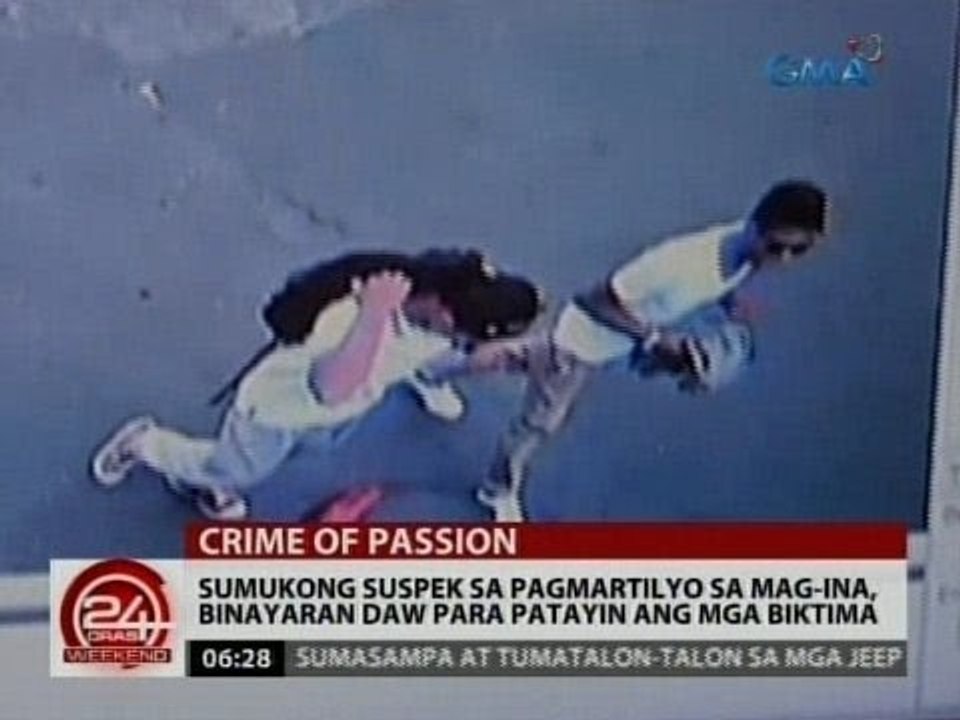 24 Oras: Sumukong suspek sa pagpatay sa mag-ina, binayaran daw para patayin ang mga biktima