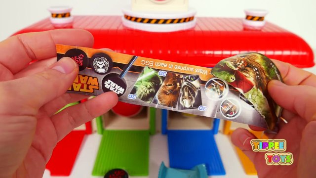 Garage Parking Playset Learn Colors for Kids with Buses and Surprise Eggs and Toys