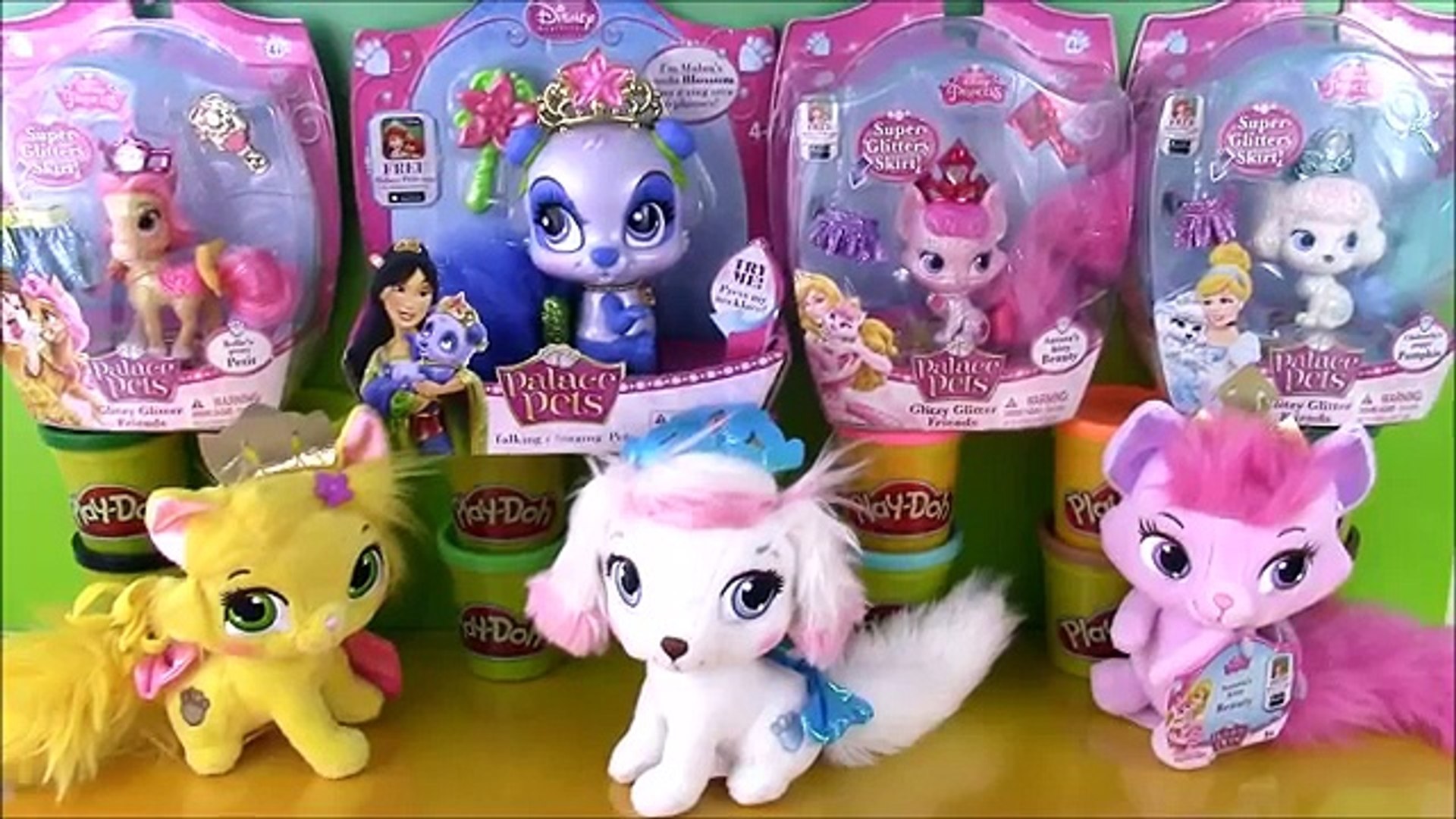 ⁣Disney Princess Palace Pets Collection 7 Palace Pets! Toy Haul Glitter Pets Plush Pets