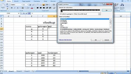 fungsi VLOOKUP pada excel