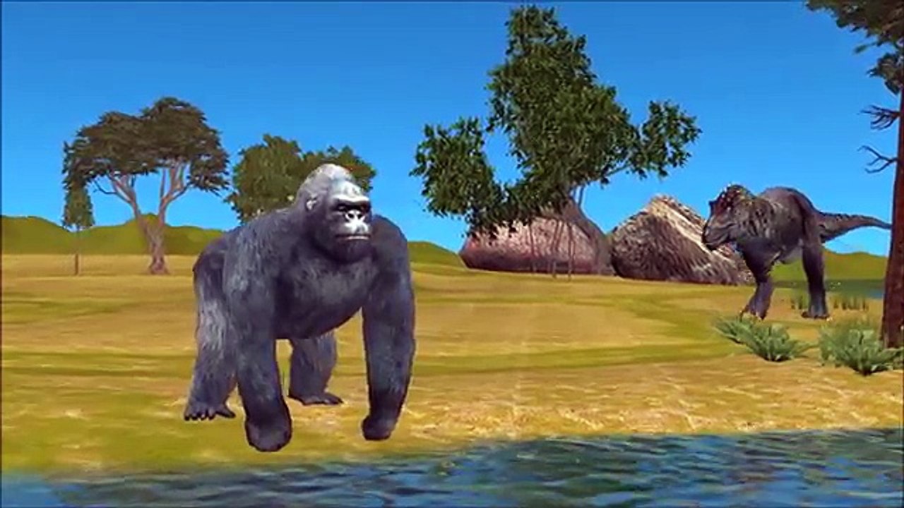 King Kong Vs Dinosaurs Death Fight Battle | Family Dinosaurs Vs King Kong Animal Rhymes For Kids