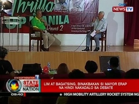 SONA: Lim at Bagatsing, binakbakan si Mayor Erap na hindi nakadalo sa debate