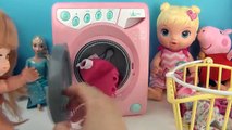 Toy Washing Machine for Frozen Elsa & Baby Alive Doll & Peppa Pig Dress up Toy for Kids
