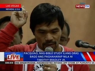 NTVL: Pacquiao, nag-bible study ilang oras bago ang laban
