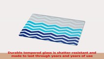 Rikki Knight Chunky Chevron Bay Blue Shades Grey Chevron Large Glass Cutting Board 6b306a49