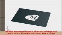 Rikki Knight Letter M Black Initial Petal Leaves Large Glass Cutting Board Workspace Saver 503429b0