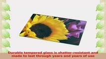 Rikki Knight RKLGCB558 Yellow Sunflower on Purple Glass Cutting Board Large White 914f5f38