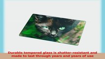 Rikki Knight RKLGCB1217 Cat with Bright Green Eyes Glass Cutting Board Large White 9549c3a2