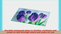 Rikki Knight RKLGCB3741 Purple Tulips Glass Cutting Board Large White b416fb75