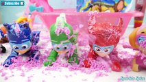 Learn COLORS with PJ Masks Disney Jr Bath Paint Paw Patrol Catboy Bathtime Toys, Bubbles, Orbeez