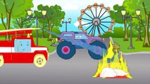 Arabalar çizgi filmleri. Monster Truck - Polis arabası. Eğitici çizgi film. Çocuklar için arabalar