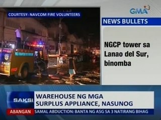 Saksi: Warehouse ng mga surplus appliance, nasunog