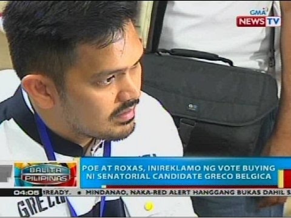Poe at Roxas, inireklamo ng vote buying ni senatorial candidate Greco Belgica