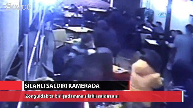 İş adamına silahlı saldırı kamerada