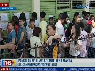 Eleksyon 2016: Pangalan ng ilang botante sa Nueva Ecija, hindi makita sa computerized voter's list