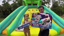 EPIC NERF BATTLE 4yr OLD vs DAD REBELLE SUPERSOAKER Toys Pool Best WaterSlide KidFriendly Toy Review