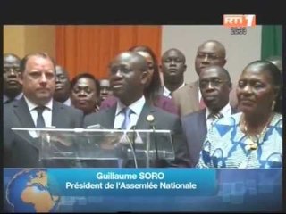Le président de l'assemblee nationale Soro Guillaume a reçu les clés de l'hémicycle renové