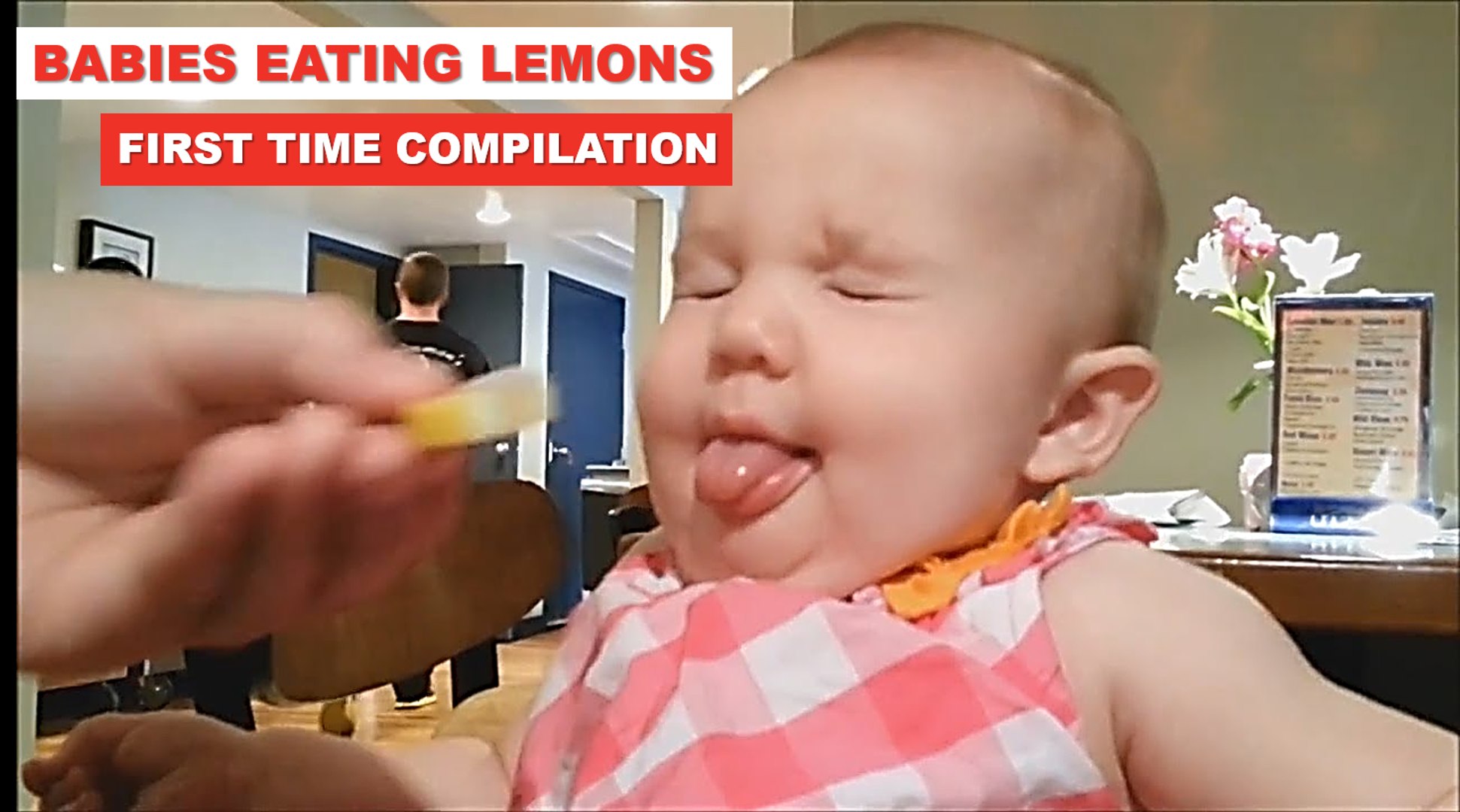 baby eating lemon funny