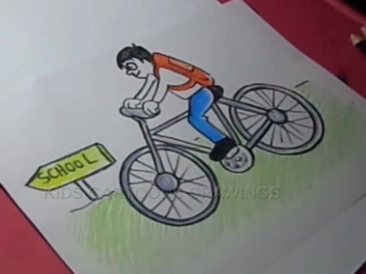 How to Draw Boy With Bicycle Drawing for kids - video Dailymotion