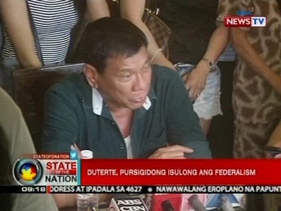 SONA: Duterte, pursigidong isulong ang federalism